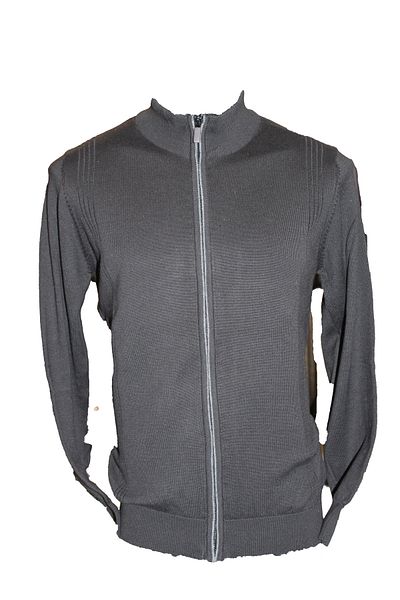 Diandor Men's Zippered Stand Collar Knitwear Cardigan