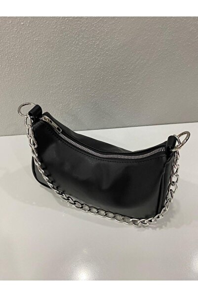 ErcanBag Baguette Bag with Black Chain Strap
