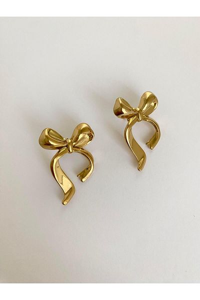 ı feel free more then ever that moment Steel Bow Earrings