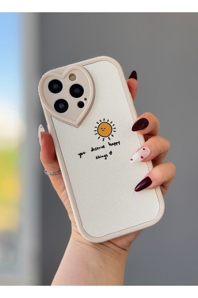 MİRAZ TASARIM IPHONE 13 PROMAX KALP DETAY GÜNEŞ VE YAZI DETAYLI KILIF