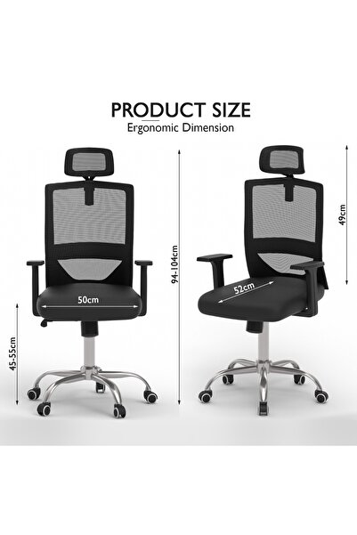 Mahmayi High-Back Ergonomic Office Chair - Adjustable, Breathable, Sturdy, and Comfortable