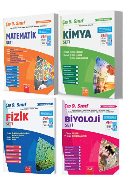 Çap Yayınları Çap 9. Sınıf Matematik Fizik Kimya Biyoloji Fasikül Konu Seti