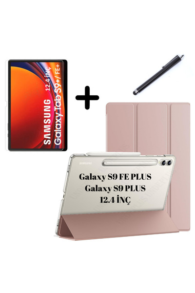 UnDePlus Samsung Galaxy Tab S9 Fe Plus/s10 Plus/s9 Plus Kılıf Set Pu Deri Sma...