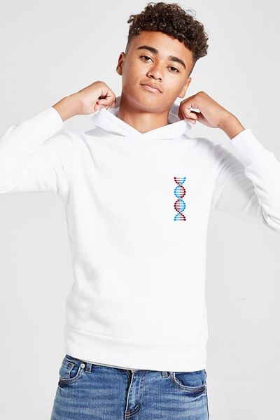 Tshirthane Суитшърт с качулка Claret Blue Dna White Child 3ip