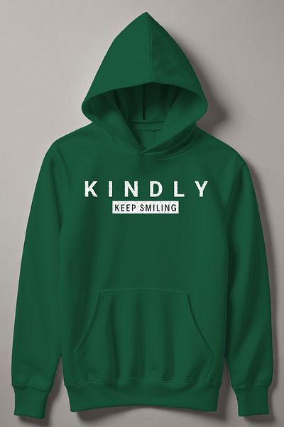MYADA Детски суитшърт с качулка и щампа Kindly Keep Smiling 20547
