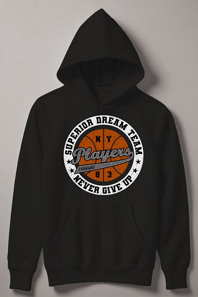 MYADA Детски суитшърт с качулка Niver Give Up Basketball Players 13287