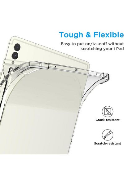 UnDePlus Samsung Galaxy Tab S9 Fe Plus/S10 Plus/S9 Plus - Transparent Cover, Case Shockproof X610-16-810-18