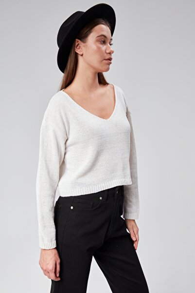 MA ananas Жіноча блуза з коротким рукавом з трикотажу кольору екрю