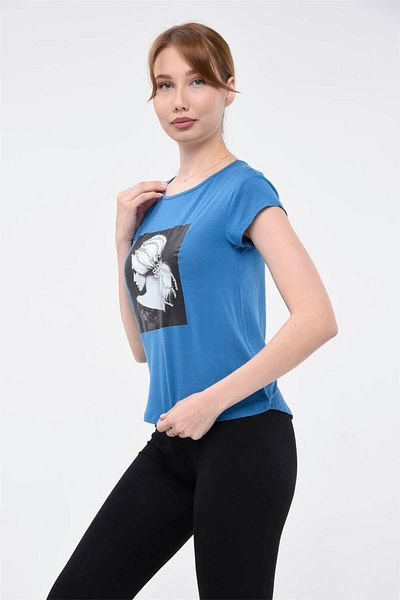 HomeStore Girl Print T-shirt With Stone Embellishments