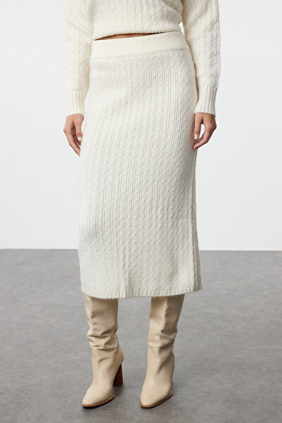 Trendyol Collection Πέτρινο μάλλινο πλεκτό πλέξιμο μαλλιών και κάτω κιτ - TWOAW25AU00002