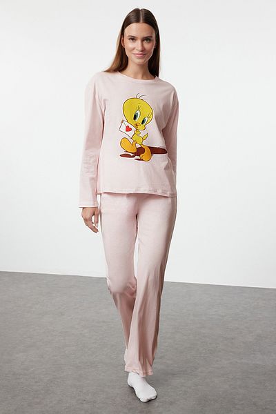 Trendyol Collection Набір піжам Tweety Licensed Pink 100 Cotton Orme Піжама THMAW25PT00155