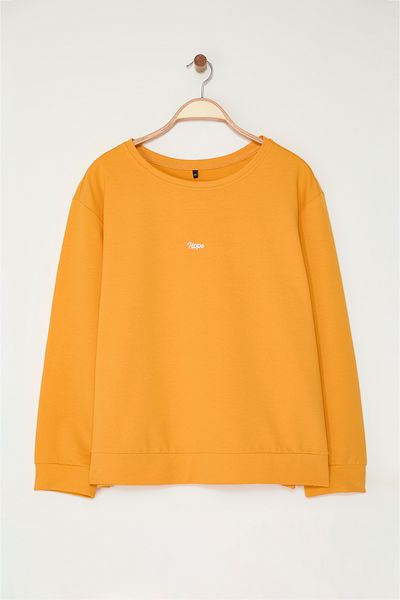 Yellow Women Plus Size Sweatshirts Styles Prices Trendyol
