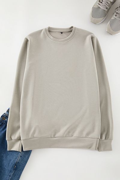 Trendyol Collection Zelená Více udržitelná mikina s normálním střihem Soft Modal Blended No-Sweatshirt TMNAW25SW00186