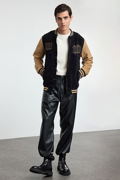Trendyol Collection Camel Slim Fit polár téli dzseki - színes blokk részlet TMNAW25MO00047