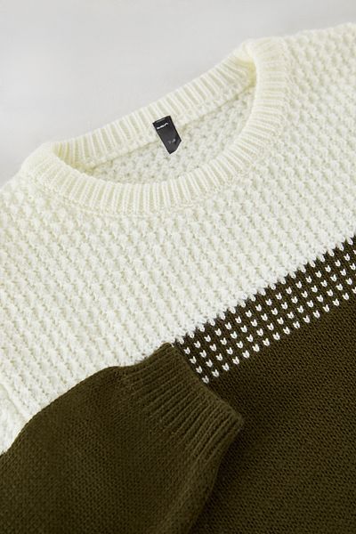 TRENDYOLKIDS Ecru Boy Color Block Mini Me Sweater Tkdaw25Kz00009