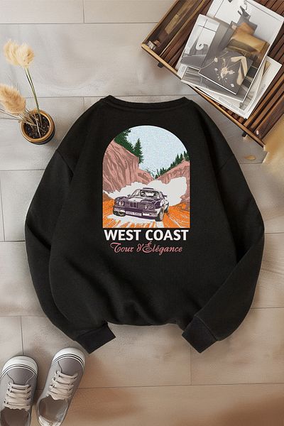 Edit by Trendyol Unisex Black Oversize Crew Neck Sweatshirt - Warm Tedaw25Sw00046