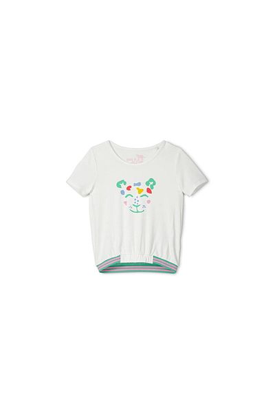 Tchibo Kids Girls Graphic T-shirt, White