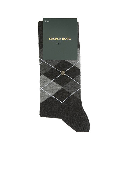 George Hogg Antrasit Baklava Desen Erkek Soket Çorap