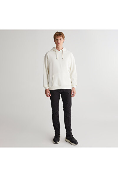 Gant Erkek Krem Regular Fit Kapüşonlu Logolu Sweatshirt