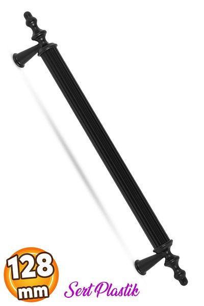 Badem10 (PLASTIC HARD) Polavit 128 Mm Mobilier Negru Sertar Bucătărie Ușă Dulap Mâner Mâner Mânere