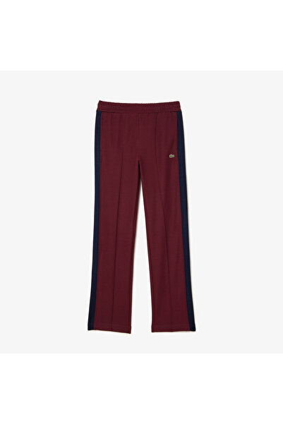 Lacoste Kadın Straight Fit Renk Bloklu Bordo Eşofman Altı