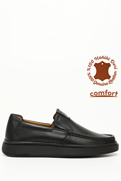 GÖNDERİ(R) Pánske pohodlné topánky z pravej kože v čiernej farbe