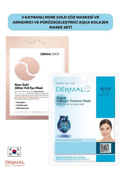 Dermal 3-Layer Rose Eye Mask and Purifying and Smoothing Aqua Mask Set