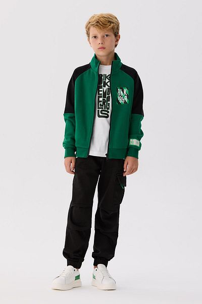 Bikkembergs Bg Store Boy's Green Sweatpants Top