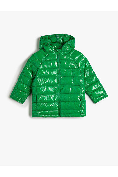 Koton Lesklá bunda Puffer s kapucí odolná vodě