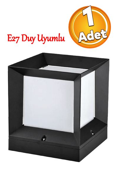 Badem10 Black Plastic Square Lighting Fixture - Wall Mounted, Street Garden, Outdoor Ip54 Protection E27