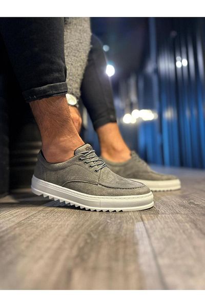 Shine Leather Knack Casual Shoes T12 Gray (Suede)