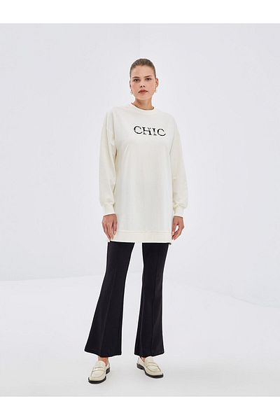 LC Waikiki Γυναικείο παντελόνι Lcw Slim Fit Flared Leg