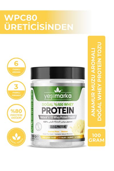 yeşilmarka Anamur Muzu Natural Whey Protein Powder - 100 g