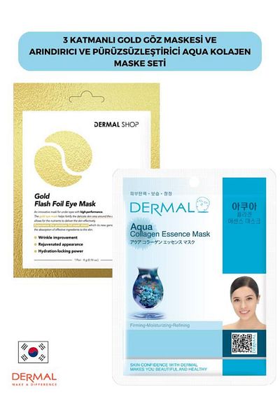Dermal 3 Layer Gold Eye Mask and Purifying and Smoothing Aqua Mask Set