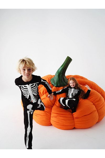 Penti Unisex Kids Skeleton Patterned Black Jumpsuit
