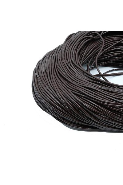 Mg Aksesuar Genuine Sırım Leather Rope Brown 2 mm 5 Meters