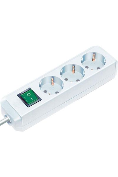 Brennenstuhl Eco-line 5 متر 3 مقابس - مقبس أبيض مرخص IP20 مقاوم للأطفال