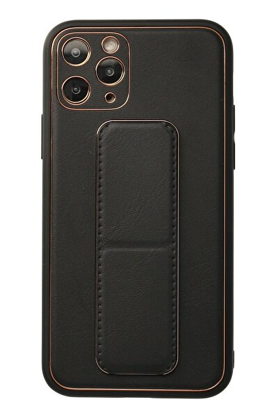 NewFace حافظة آيفون 11 برو من جلد كوكو مع حامل - أسود SPTGL