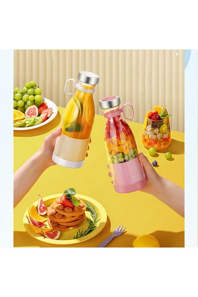 Mu Art Ahşap Portable Blender, Portable Mini Speed Blender 350ml Juicer Cup, with Wireless Charging, S
