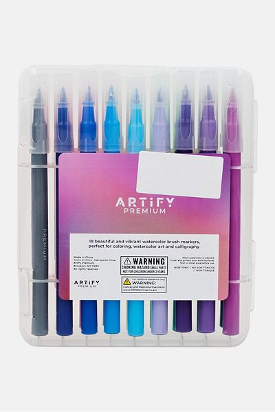 Artify 18 Pieces Water Color Marker Pens, Red Combo