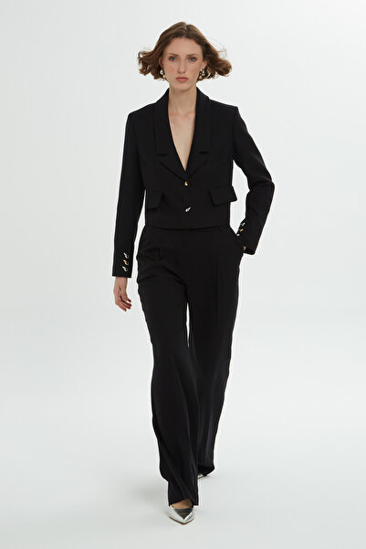 GİZİA Kısa Ceketli Siyah Takım Elbise