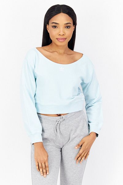 adidas Women Sportswear Fit Long Sleeve Outdoor Cropped Top, Turquoise