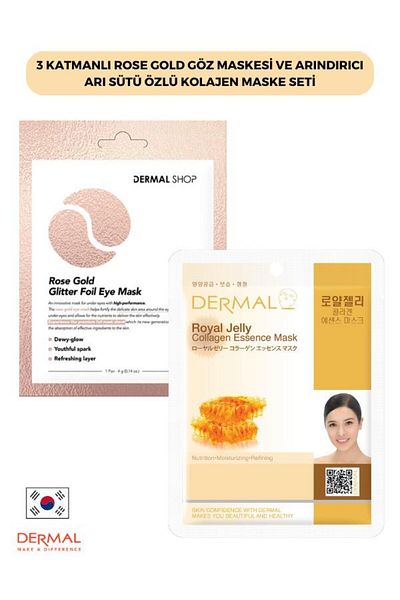Dermal Rose Gold 3-layer Eye Mask and Purifying Collagen Set - 2 Pieces
