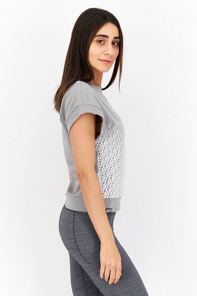 UFC Women Sportswear Fit Cap Sleeve Training T-shirt, Grey Combo