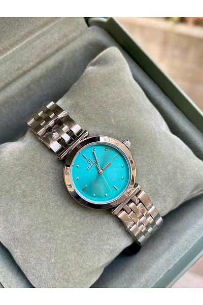 Reward Steel Silver Color Turquoise Dial Waterproof Women's Wrist Watch