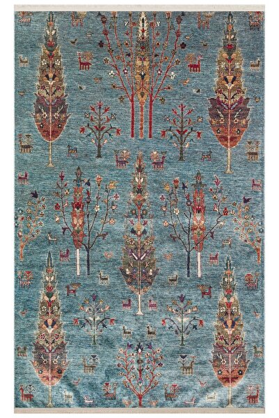 Eko Halı ANTIQUE ATK 09 AQUA Kolay kullanımlı Kaymaz Karabağ ve Antik Desenle...