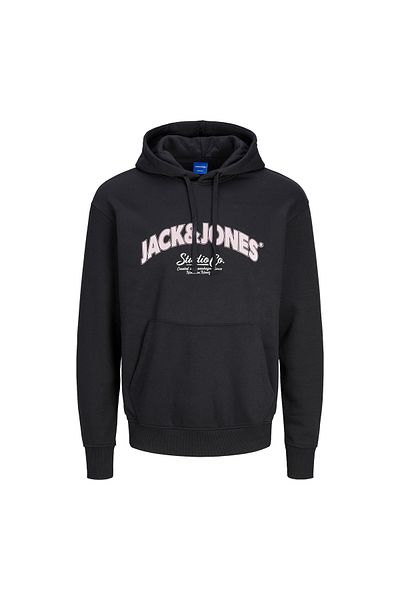 Jack & Jones Суичър Jack&jones Bronx Arch Big Erkek Siyah Kapşüşonlu