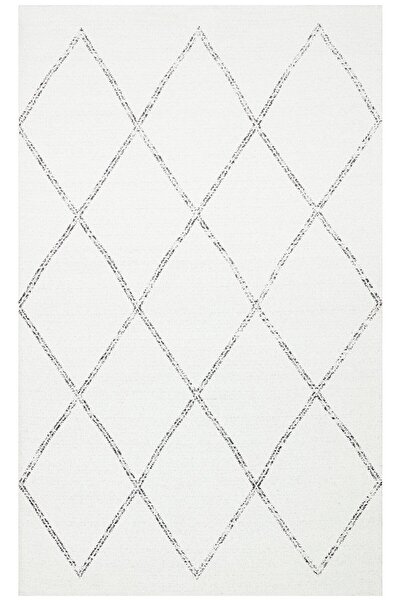 Eko Halı NEVADA NVD 03 WHITE BLACK Özel Moroccon Tuşeli Hav Toz Vermez Kaymaz...