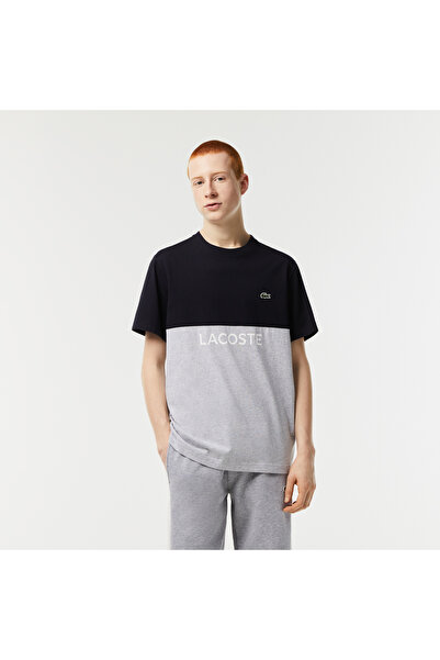 Lacoste Erkek Regular Fit Bisiklet Yaka Renk Bloklu Siyah T-Shirt