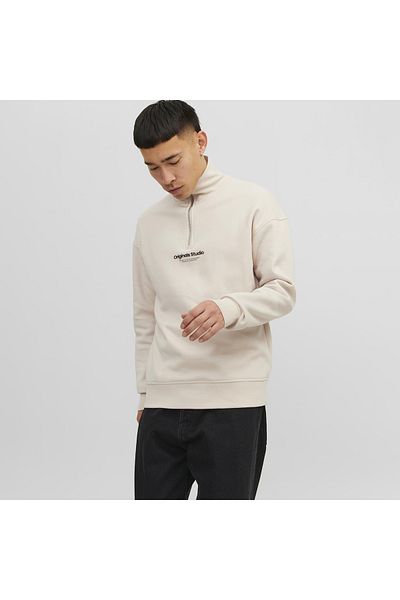 Jack & Jones Μπεζ φούτερ Jorvesterbro - Quarter Zip, μοντέλο Hn Noos